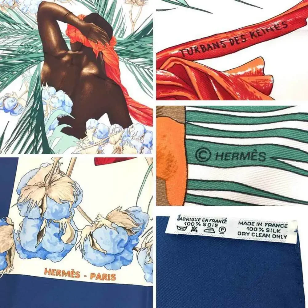 HERMES Authentic Blue Silk Scarf - Picture 3 of 3